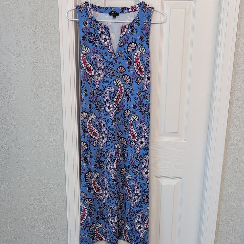 Talbots Blue and Purple Paisley Maxi Dress